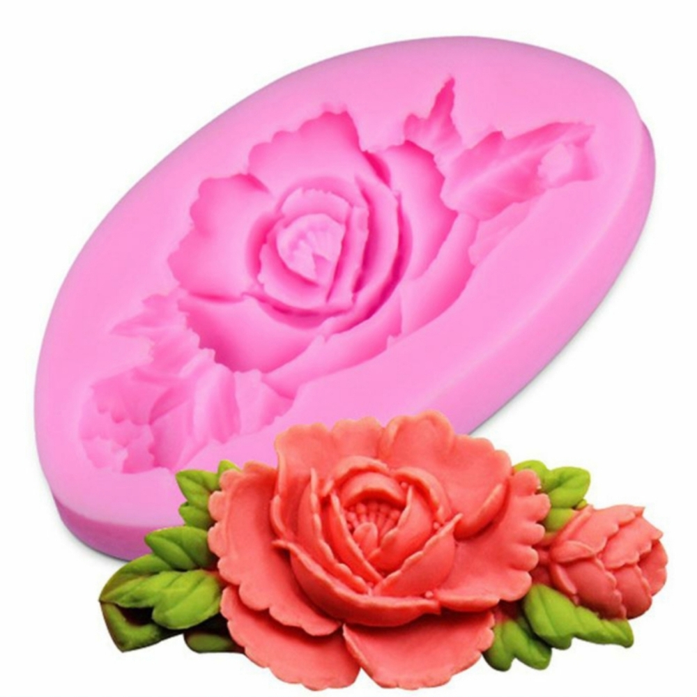 Silicone Roses Mold with a Flower Bud